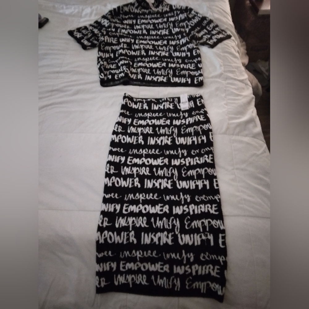 NY&Co "empower inspire" sweater and skirt set